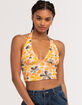 RSQ Womens Floral Retro Halter Top image number 1