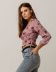 IVY & MAIN Floral Smocked Womens Crop Top image number 2