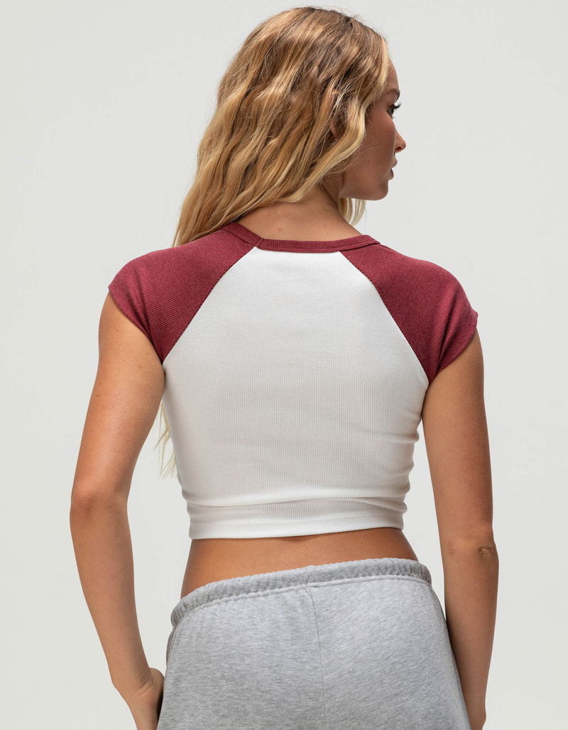 ROXY Flower Chain Womens Raglan Baby Tee image number 3