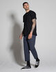 RSQ Straight Cropped Washed Navy Mens Chino Pants image number 2