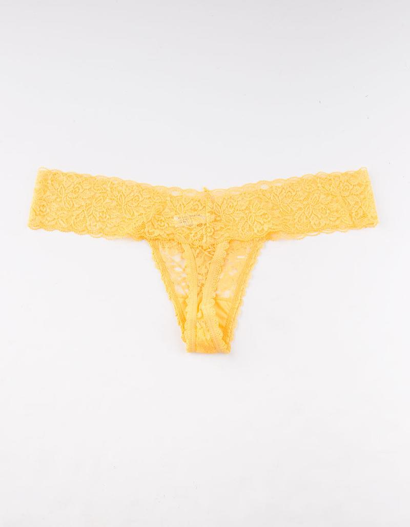 FULL TILT Basic Lace Yellow Thong image number 1