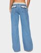 EDIKTED Floral Foldover Low Rise Jeans image number 3