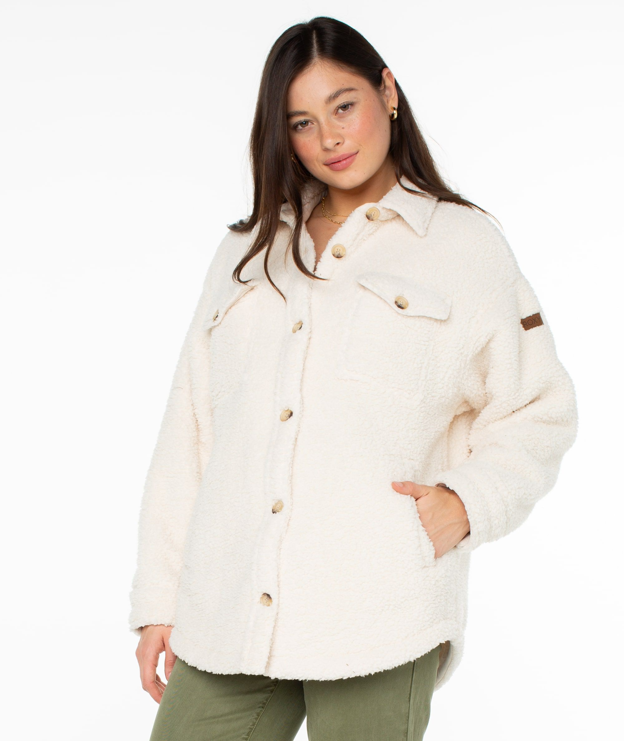 ROXY Overlander Solid Sherpa Jacket - BEIGE | Tillys