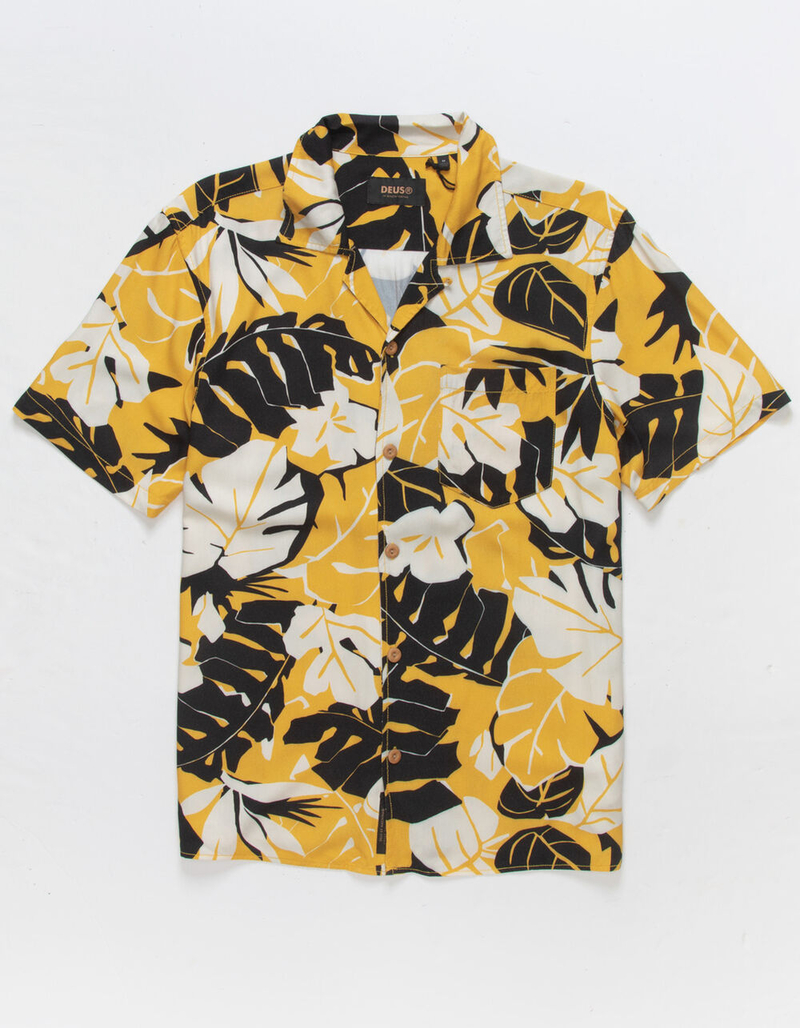 DEUS EX MACHINA Woven Mens Button Up Shirt YELLOW Tillys