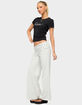 EDIKTED Petite Reeva Polka Dot Foldover Pants image number 4