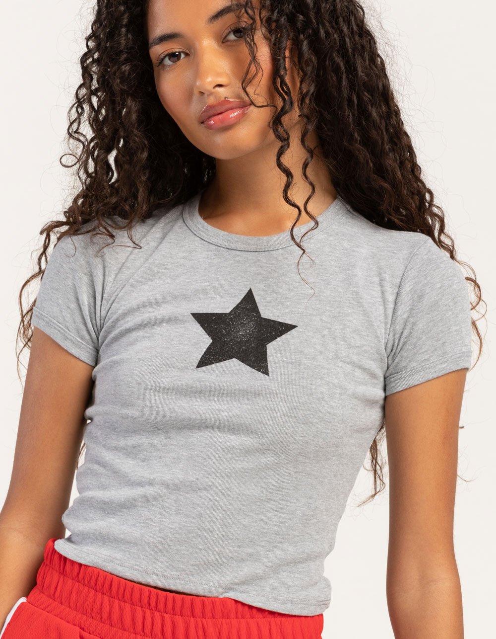 RSQ Womens Star Baby Tee - GRAY | Tillys