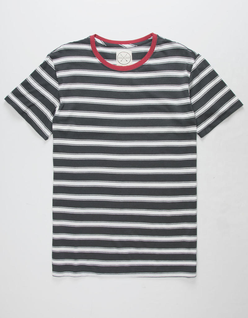 Striped Mens T Shirt 2026.BIRCH BLACK Striped Mens T-Shirt - CHARCOAL - XXL | Tillys