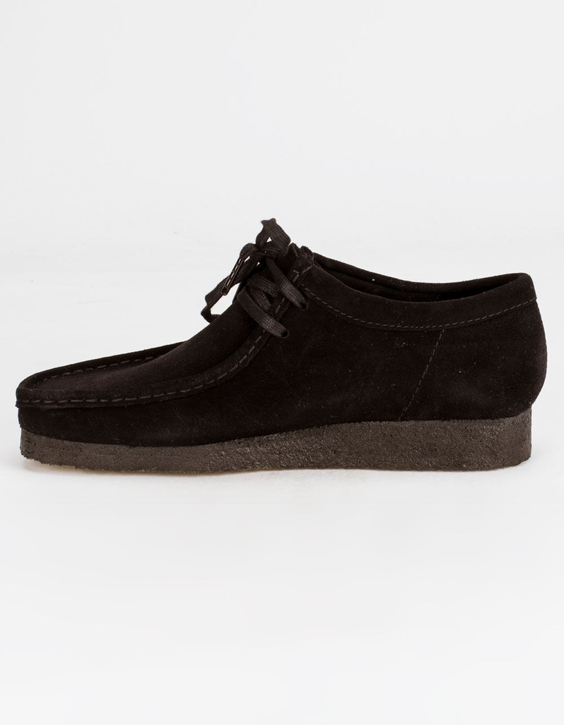 CLARKS Wallabee Mens Black Suede Shoes image number 3