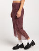RSQ Womens Low Rise Asymmetrical Mesh Midi Skirt image number 3