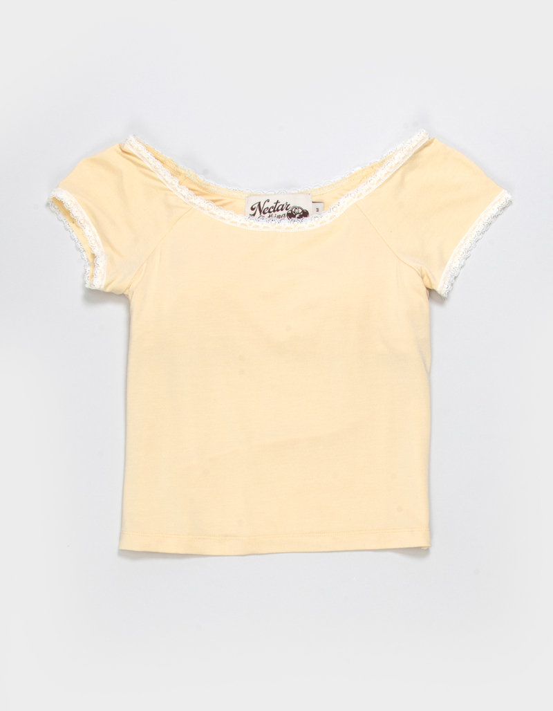 NECTAR CLOTHING Girls Lace Trim Top image number 0
