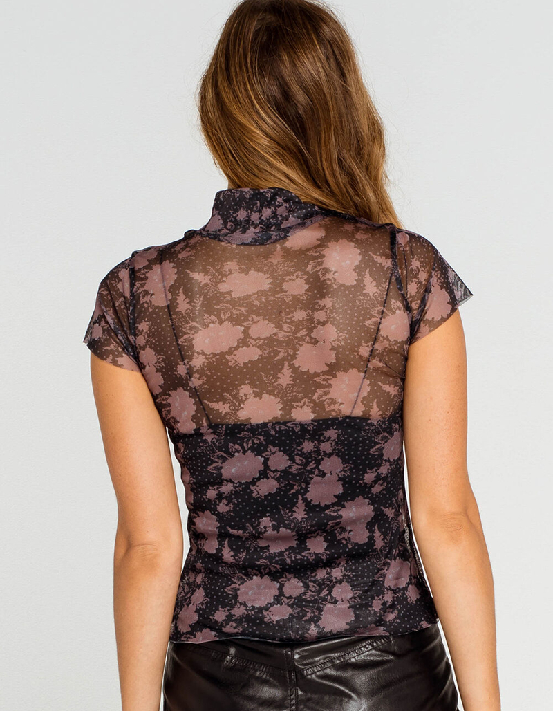 FREE PEOPLE Printed Mesh Womens Baby Tee image number 2