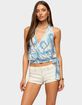 EDIKTED Abstract Backless Tie Halter Top image number 1