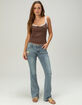 RSQ Womens Lace Trim Henley Top image number 2