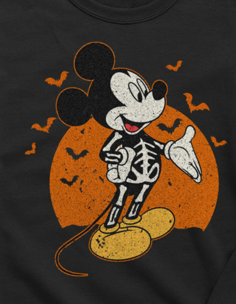 DISNEY Skeleton Mickey Bats Unisex Crewneck Sweatshirt BLACK Tillys