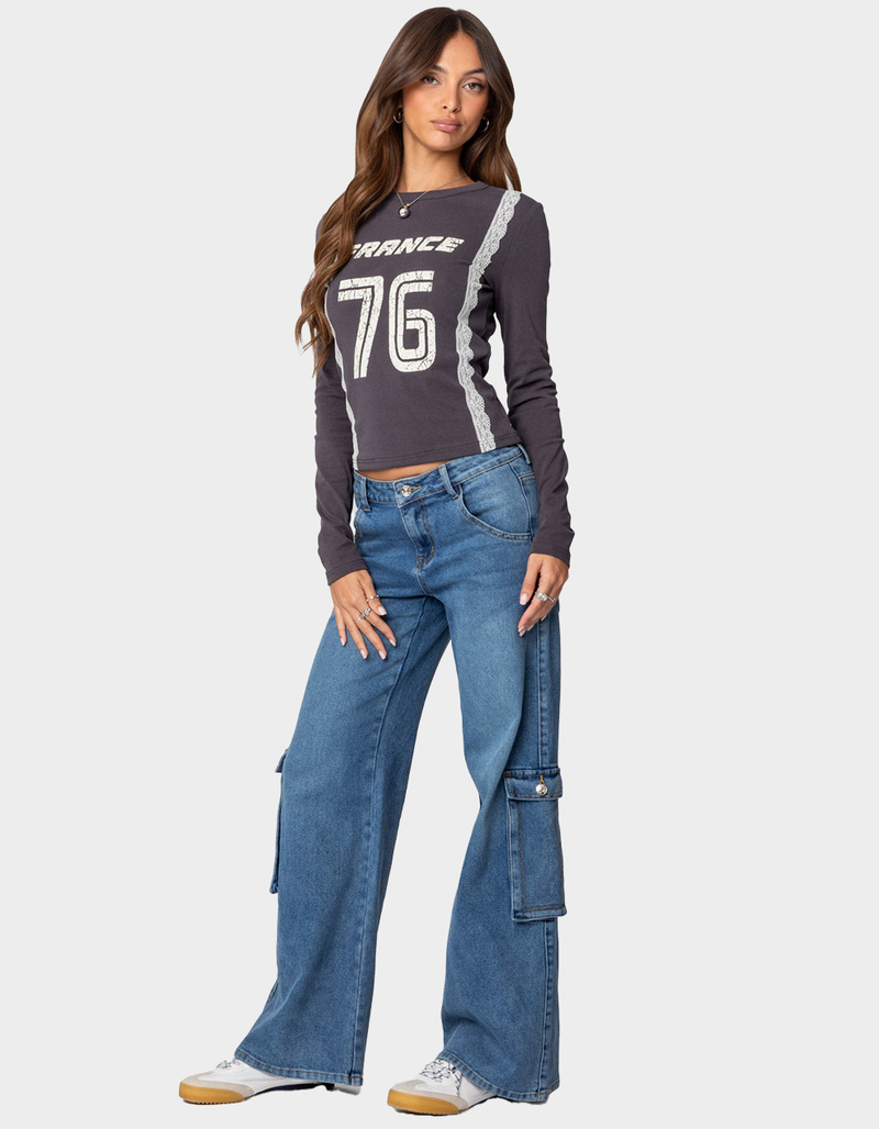 EDIKTED Lunar Low Rise Cargo Jeans image number 3