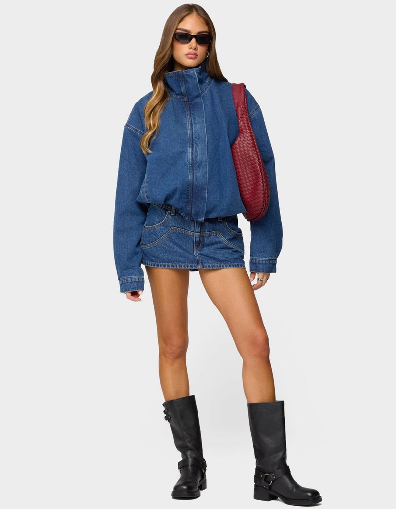 EDIKTED Hilary Oversized Denim Coat image number 4