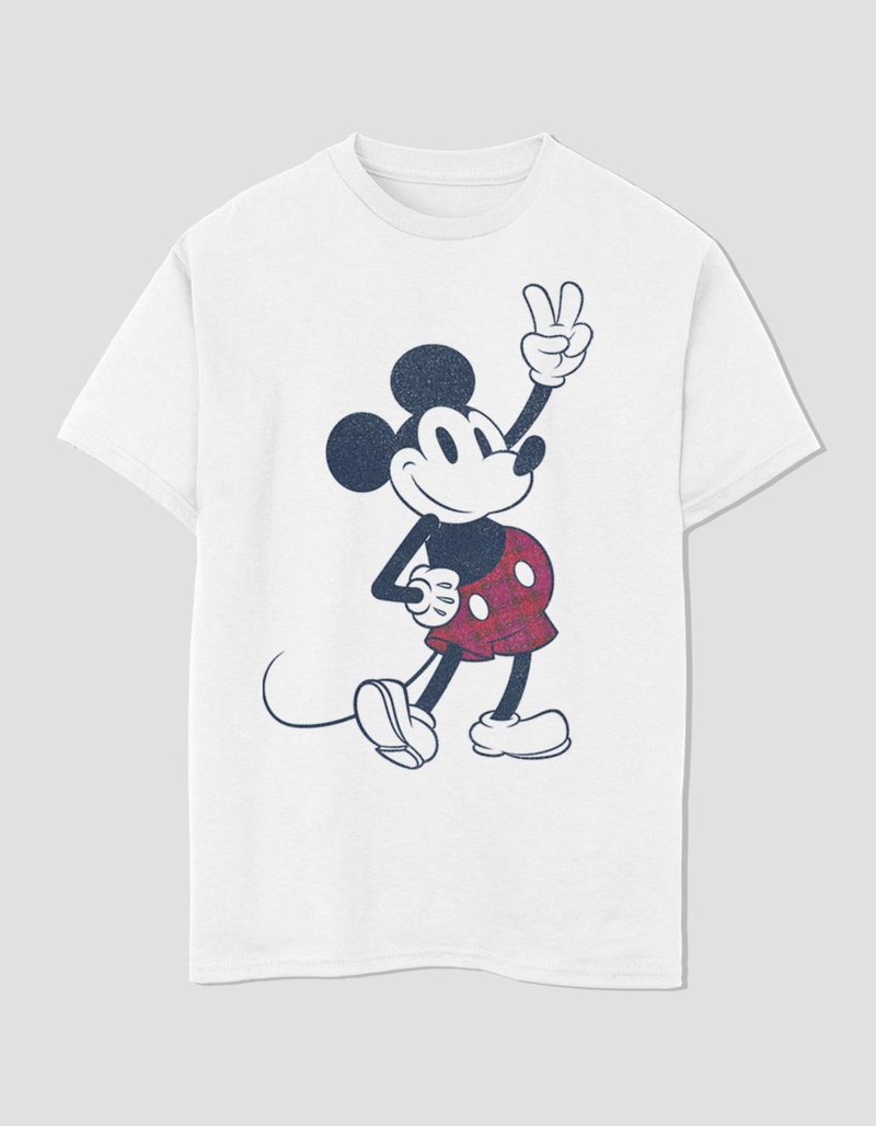 DISNEY Plaid Mickey Unisex Kids Tee image number 0