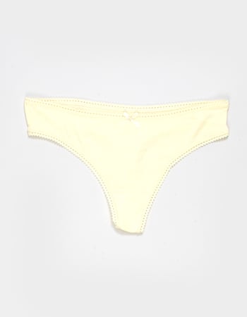 FULL TILT Bow Lace Trim Rib Thong Primary Image