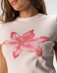 FULL TILT Hibiscus Beaded Womens Baby Tee image number 5