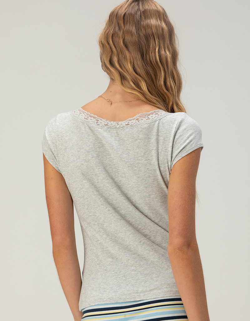 RSQ Womens Lace Trim Tee image number 3