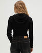 RSQ Womens Cable Knit Zip-Up Hooded Sweater image number 4