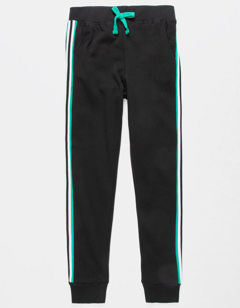 FULL TILT Side Stripe Black Girls Jogger Pants image number 0