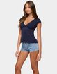 EDIKTED Indygo Polka Dot V-Neck Top image number 2