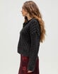 RSQ Womens Cable Knit Zip-Up Sweater image number 3