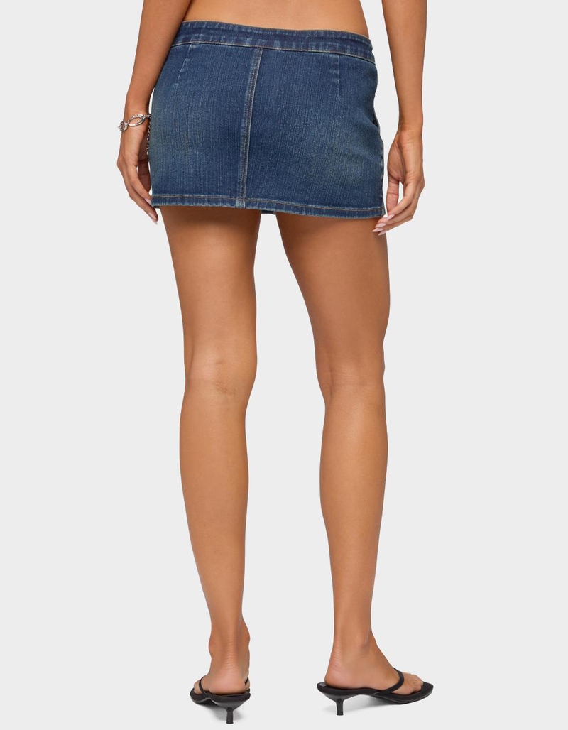 EDIKTED Fridie Buttoned Denim Mini Skort image number 2