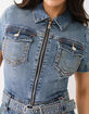 TRUE RELIGION Womens Belted Denim Zip Romper image number 6