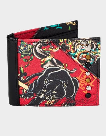 ED HARDY Printed Stud Bifold Wallet Primary Image