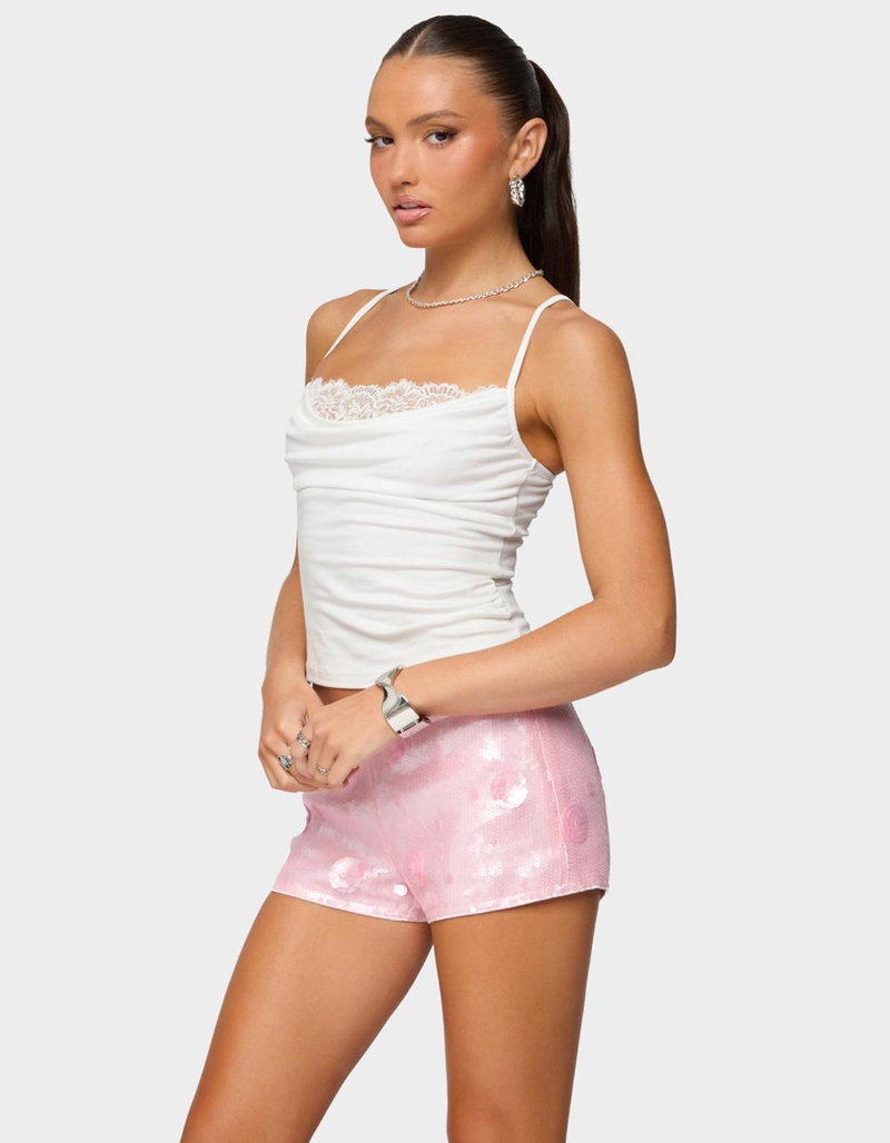 EDIKTED Bobbie Layered Lace Cowl Neck Top image number 1