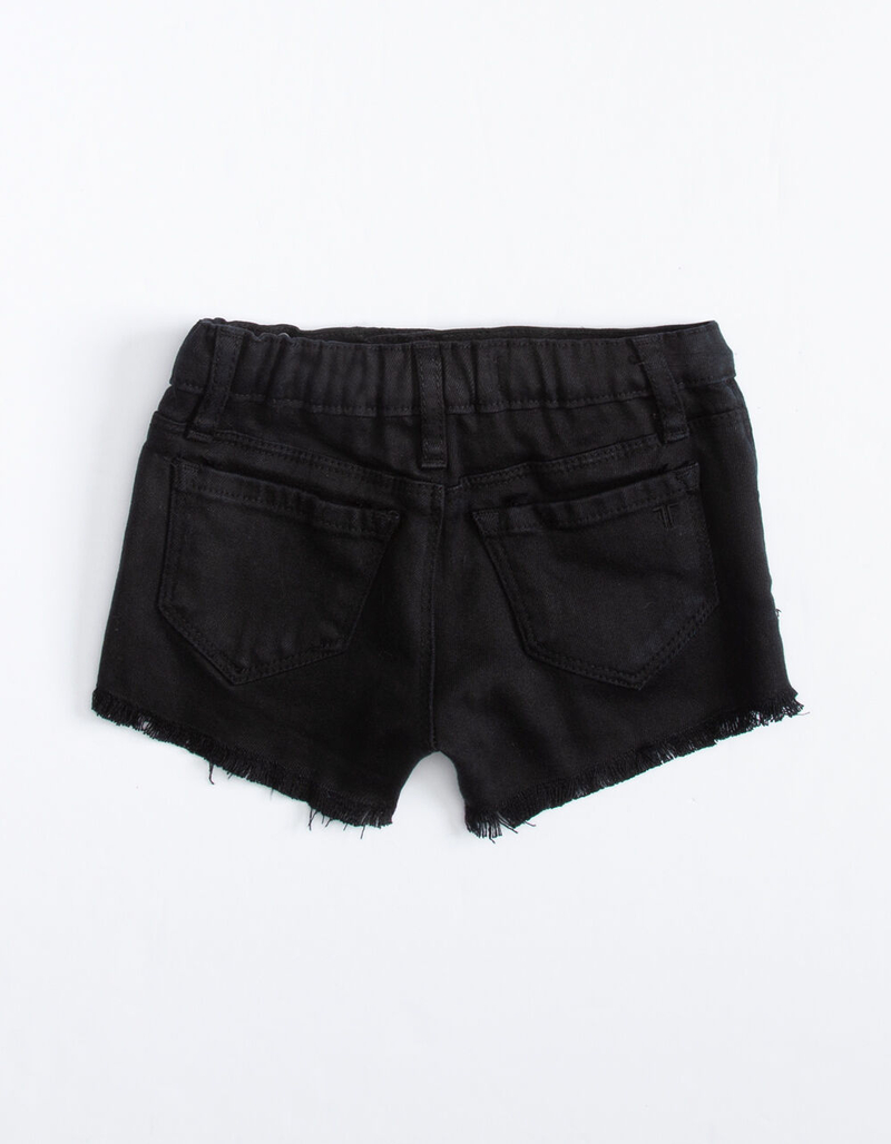 TRACTR Basic Fray Little Girls Black Denim Shorts (4-6x) image number 1