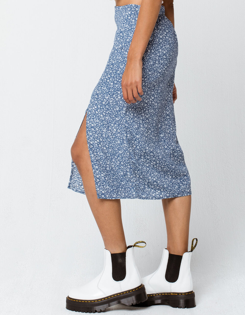 IVY & MAIN Ditsy Slit Midi Skirt image number 1