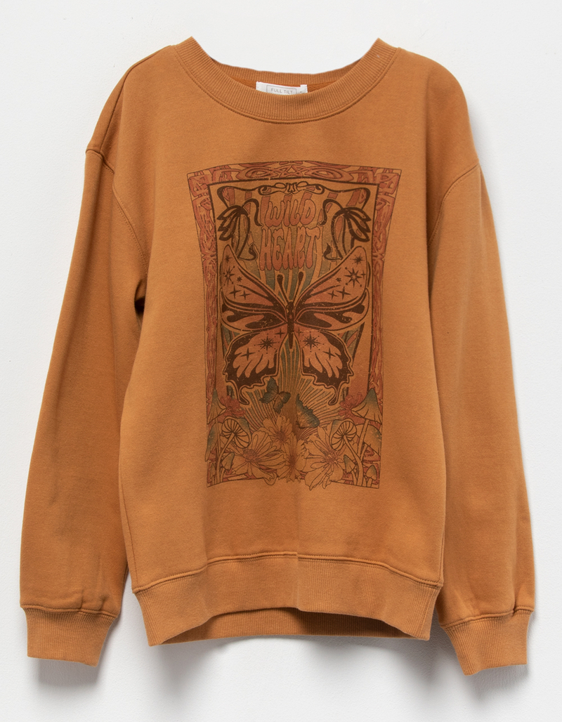 FULL TILT Butterfly Girls Oversized Crewneck Sweatshirt image number 0