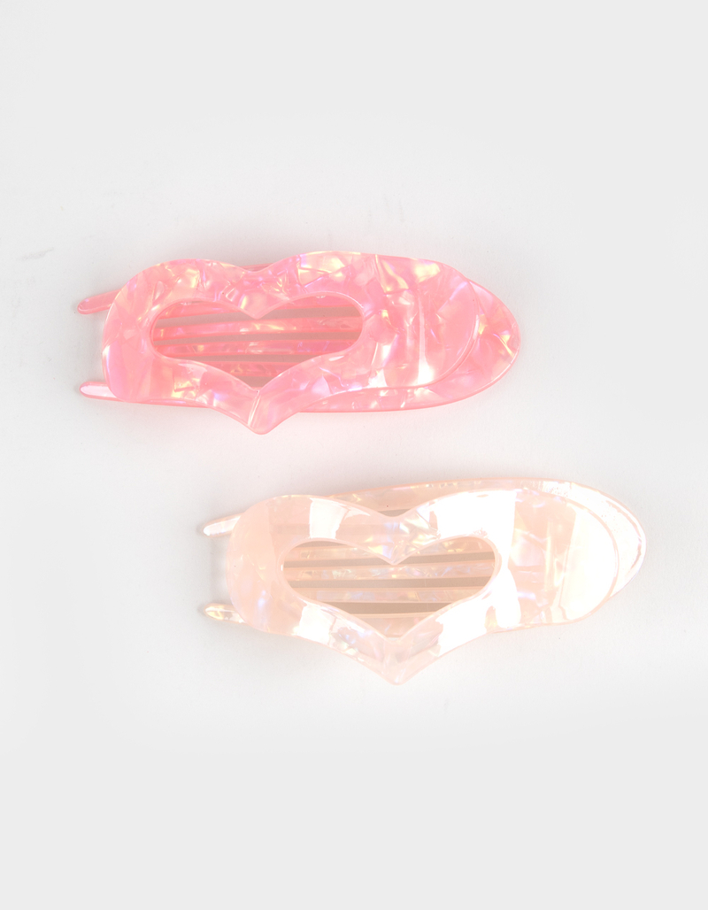 FULL TILT 2 Pack Iridescent Heart Clips image number 0