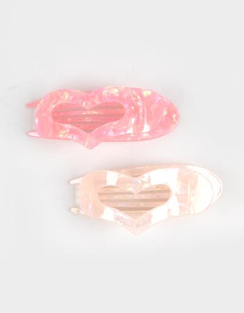 FULL TILT 2 Pack Iridescent Heart Clips Primary Image