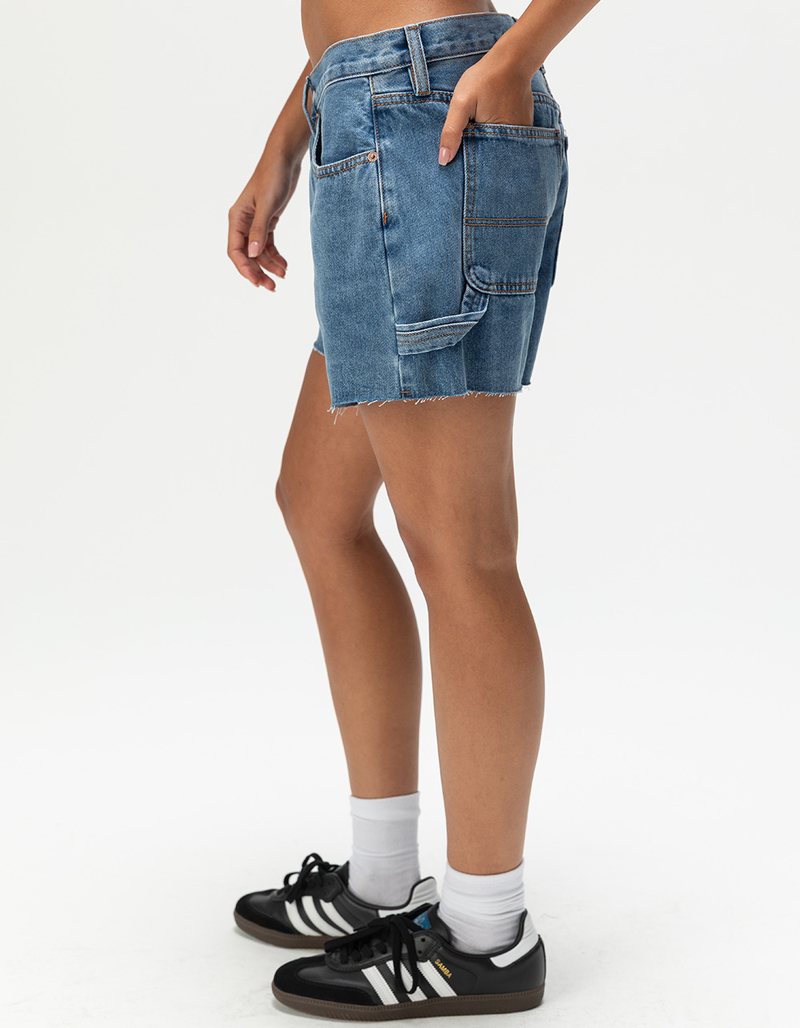 RSQ Womens Low Rise Baggy Carpenter Shorts - MEDIUM WASH