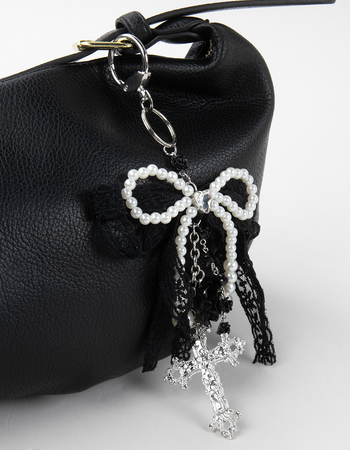 FULL TILT Beaded Cross Lace Punk Bag Charm Alternative Image