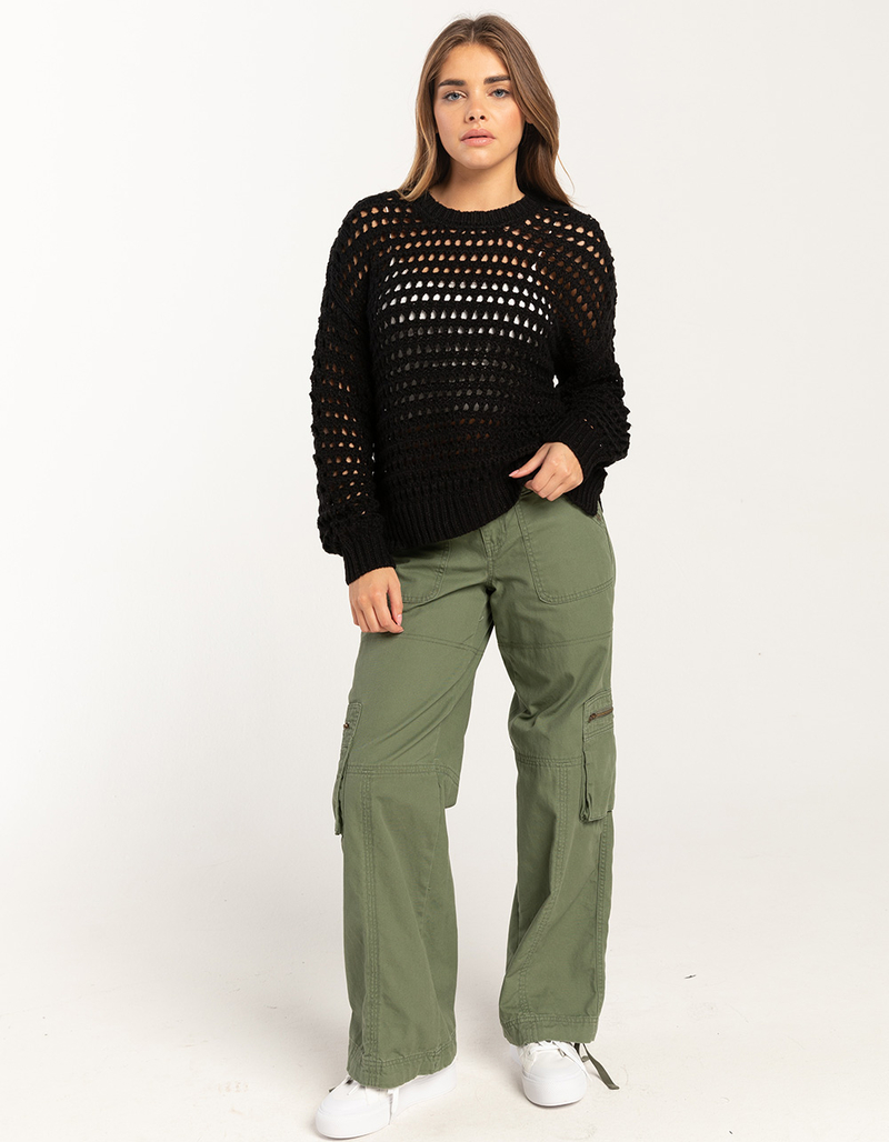 FULL TILT Essentials Open Knit Womens Pullover Sweater image number 1