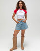 HYPE AND VICE Ohio State University Womens Crop Raglan Tee image number 2
