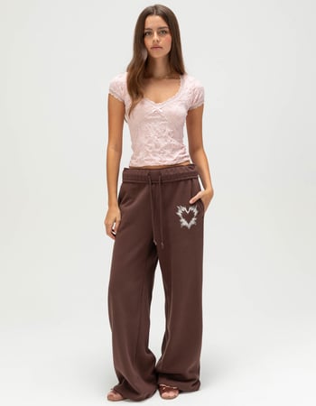 FULL TILT Texture Womens V-Neck Top Alternative Image