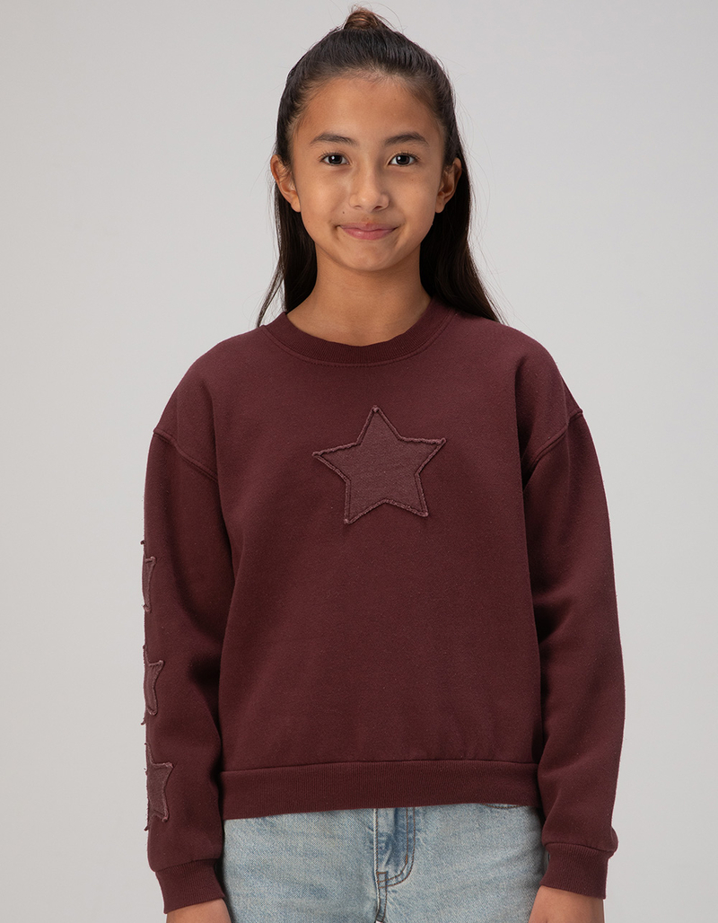 FULL TILT Star Patch Girls Crewneck Sweatshirt image number 0