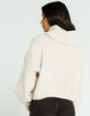 SKY AND SPARROW Chenille Cowl Neck Womens Ivory Sweater image number 3