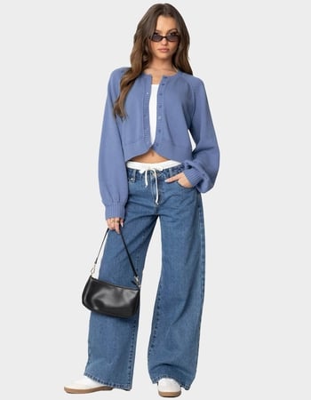 EDIKTED Sammi Puff Sleeve Knit Cardigan Alternative Image