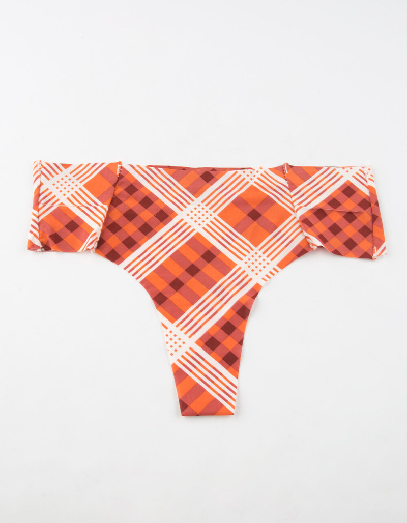 FULL TILT Plaid Laser Cut Thong image number 0