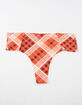 FULL TILT Plaid Laser Cut Thong image number 1