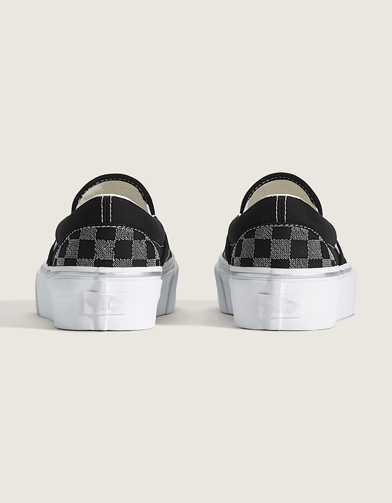 VANS Classic Slip-On Checkerboard Womens Platform Shoes image number 3