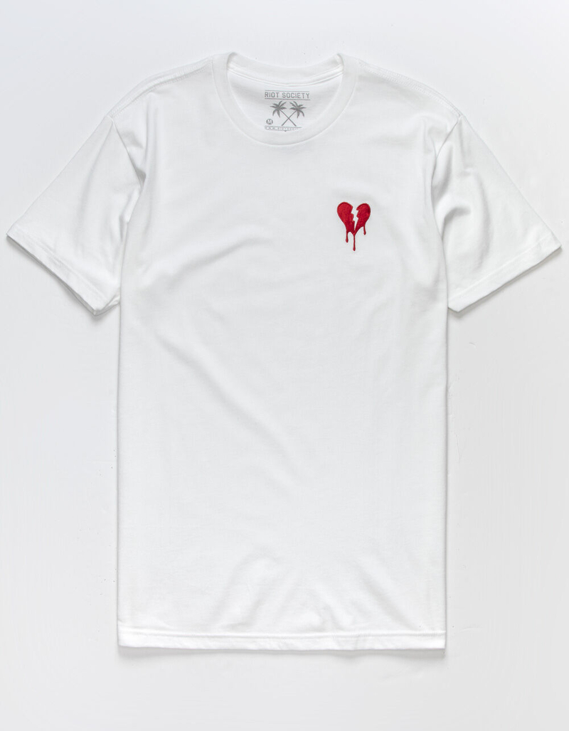 RIOT SOCIETY Heart Drip Embroidered Mens T-Shirt image number 0