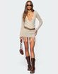 EDIKTED Tassel Knit Wrap Mini Dress image number 2